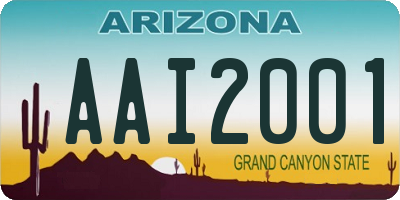 AZ license plate AAI2001