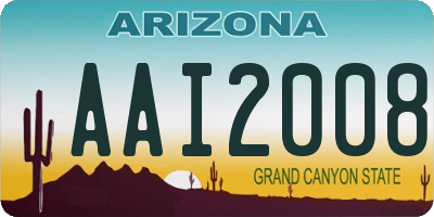 AZ license plate AAI2008