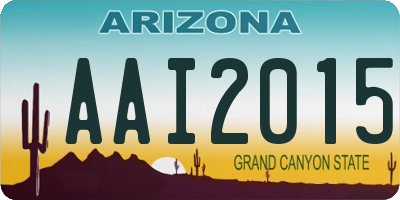 AZ license plate AAI2015