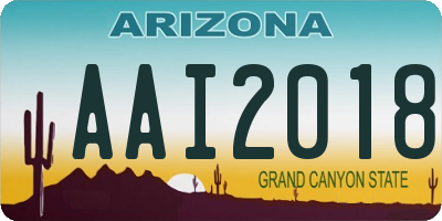 AZ license plate AAI2018