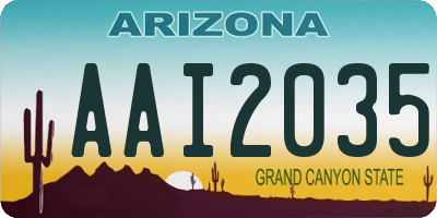 AZ license plate AAI2035
