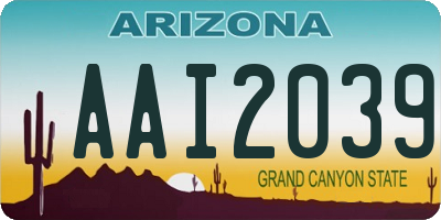 AZ license plate AAI2039