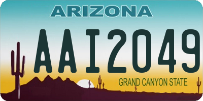 AZ license plate AAI2049