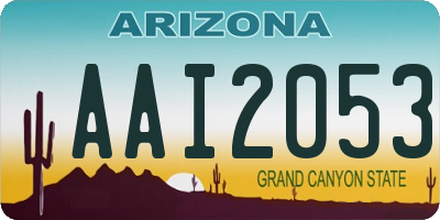 AZ license plate AAI2053