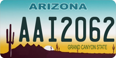 AZ license plate AAI2062