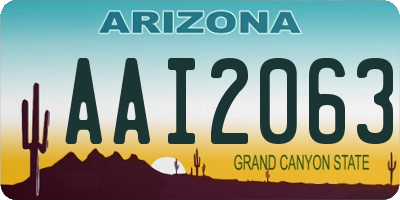 AZ license plate AAI2063