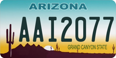 AZ license plate AAI2077