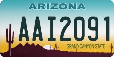 AZ license plate AAI2091