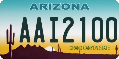 AZ license plate AAI2100