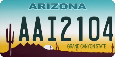 AZ license plate AAI2104