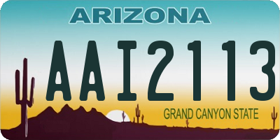 AZ license plate AAI2113