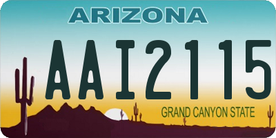 AZ license plate AAI2115