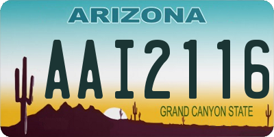 AZ license plate AAI2116