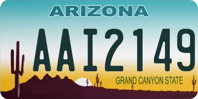 AZ license plate AAI2149