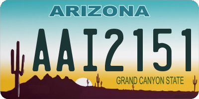 AZ license plate AAI2151