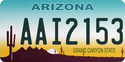 AZ license plate AAI2153