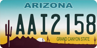 AZ license plate AAI2158