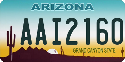 AZ license plate AAI2160