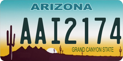 AZ license plate AAI2174