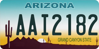 AZ license plate AAI2182