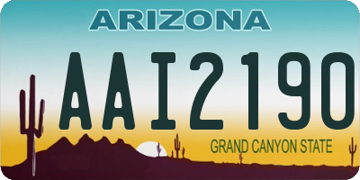 AZ license plate AAI2190
