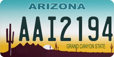 AZ license plate AAI2194