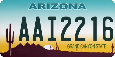 AZ license plate AAI2216