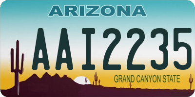 AZ license plate AAI2235