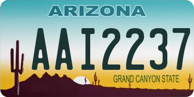 AZ license plate AAI2237