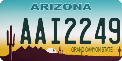 AZ license plate AAI2249