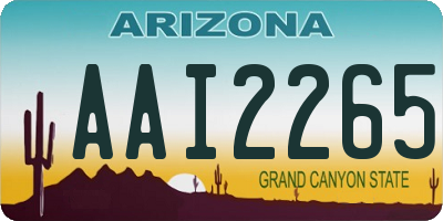 AZ license plate AAI2265