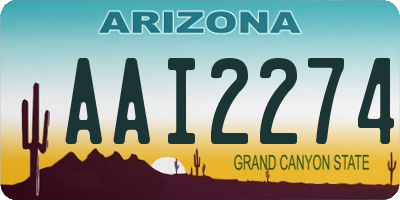 AZ license plate AAI2274