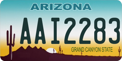 AZ license plate AAI2283