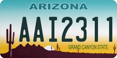 AZ license plate AAI2311