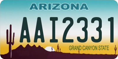 AZ license plate AAI2331