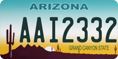 AZ license plate AAI2332