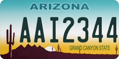 AZ license plate AAI2344