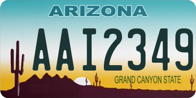 AZ license plate AAI2349