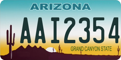 AZ license plate AAI2354