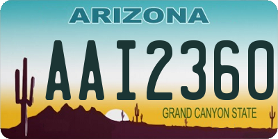 AZ license plate AAI2360