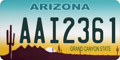 AZ license plate AAI2361