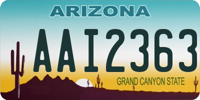 AZ license plate AAI2363