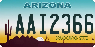 AZ license plate AAI2366