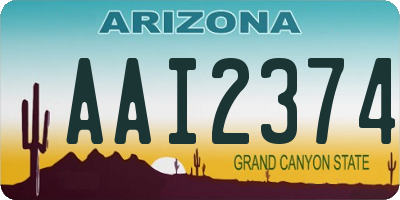 AZ license plate AAI2374