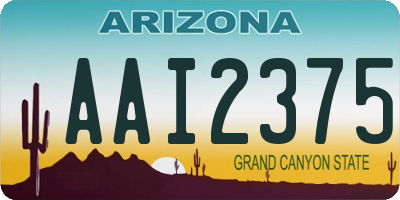 AZ license plate AAI2375