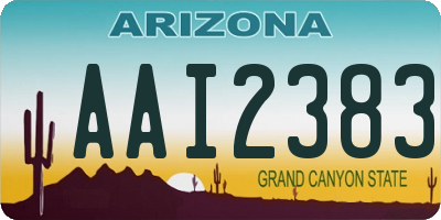 AZ license plate AAI2383