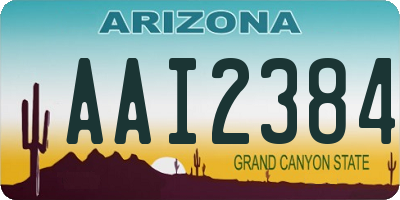 AZ license plate AAI2384