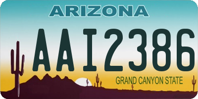 AZ license plate AAI2386