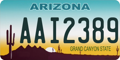 AZ license plate AAI2389