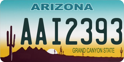 AZ license plate AAI2393